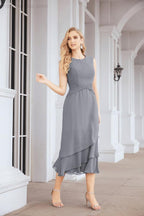 Vestido formal de fiesta Sunnderly de dos piezas, corte A, para madre de la novia, SY28072 