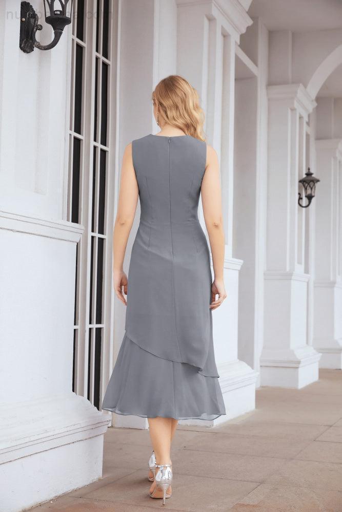 Vestido formal de fiesta Sunnderly de dos piezas, corte A, para madre de la novia, SY28072 