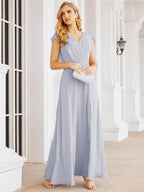 Vestidos de dama de honor Sunnderly con capa, vestido formal de fiesta con espalda descubierta para madre de la novia SY28058 