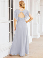 Vestidos de dama de honor Sunnderly con capa, vestido formal de fiesta con espalda descubierta para madre de la novia SY28058 