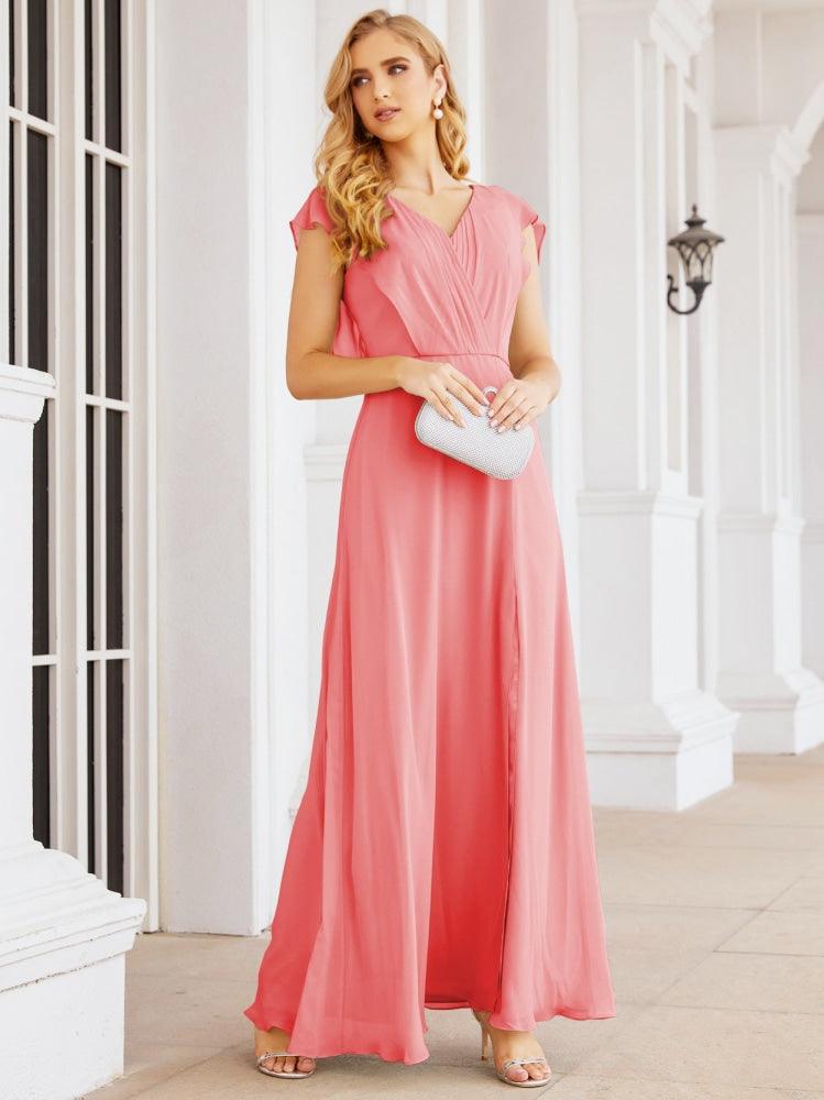Vestidos de dama de honor Sunnderly con capa, vestido formal de fiesta con espalda descubierta para madre de la novia SY28058 