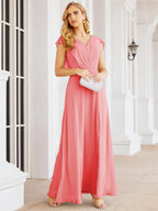 Vestidos de dama de honor Sunnderly con capa, vestido formal de fiesta con espalda descubierta para madre de la novia SY28058 