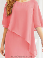 Vestido formal de fiesta Sunnderly, largo, para madre de la novia, con capa con volantes, SY28026 