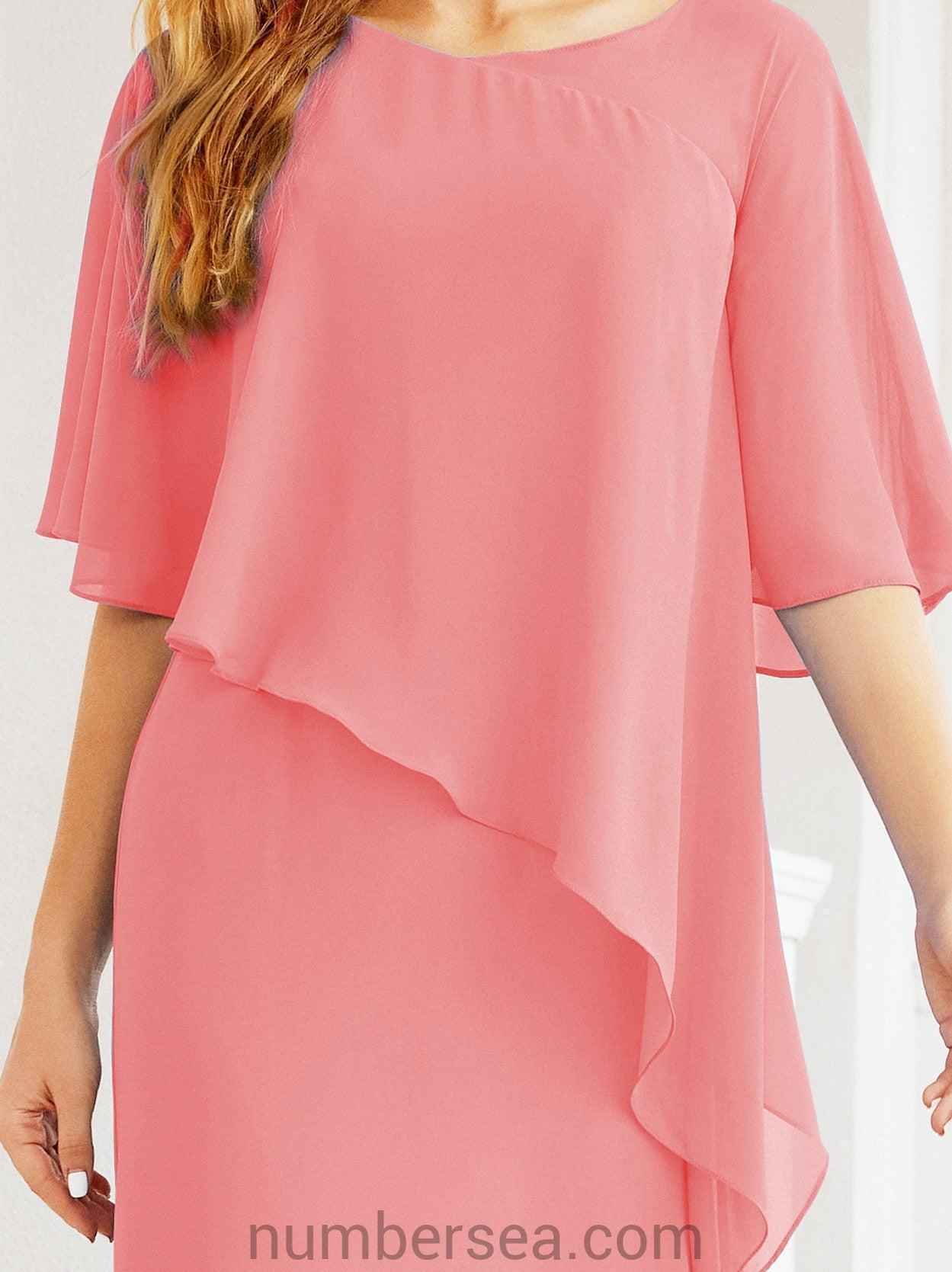 Vestido formal de fiesta Sunnderly, largo, para madre de la novia, con capa con volantes, SY28026 