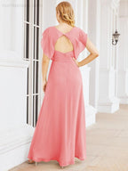 Vestidos de dama de honor Sunnderly con capa, vestido formal de fiesta con espalda descubierta para madre de la novia SY28058 