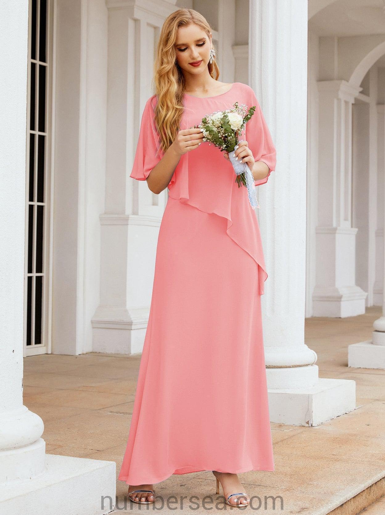 Vestido formal de fiesta Sunnderly, largo, para madre de la novia, con capa con volantes, SY28026 