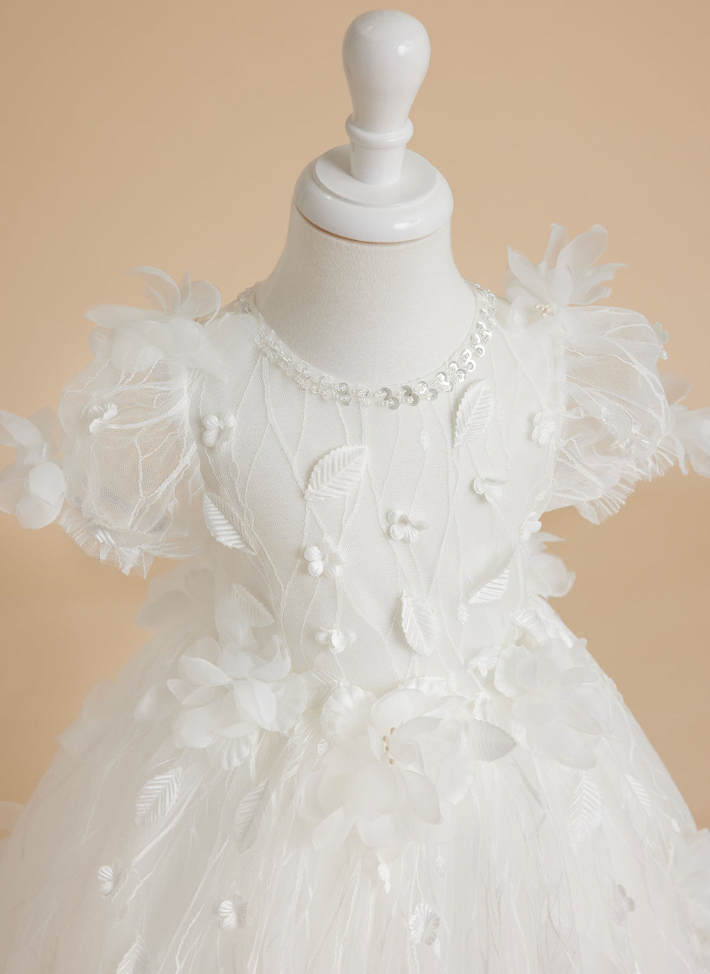 Ballkleid/Princess-Linie Tüll Wadenlang Weiß Baby Mädchen Kleid 