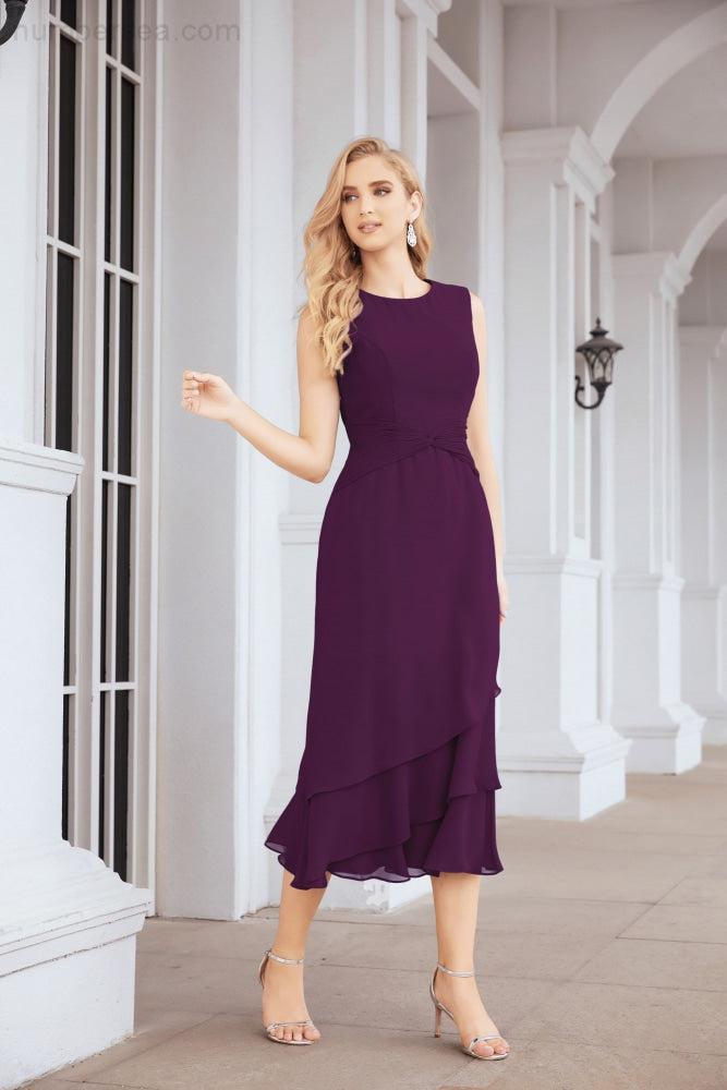 Vestido formal de fiesta Sunnderly de dos piezas, corte A, para madre de la novia, SY28072 