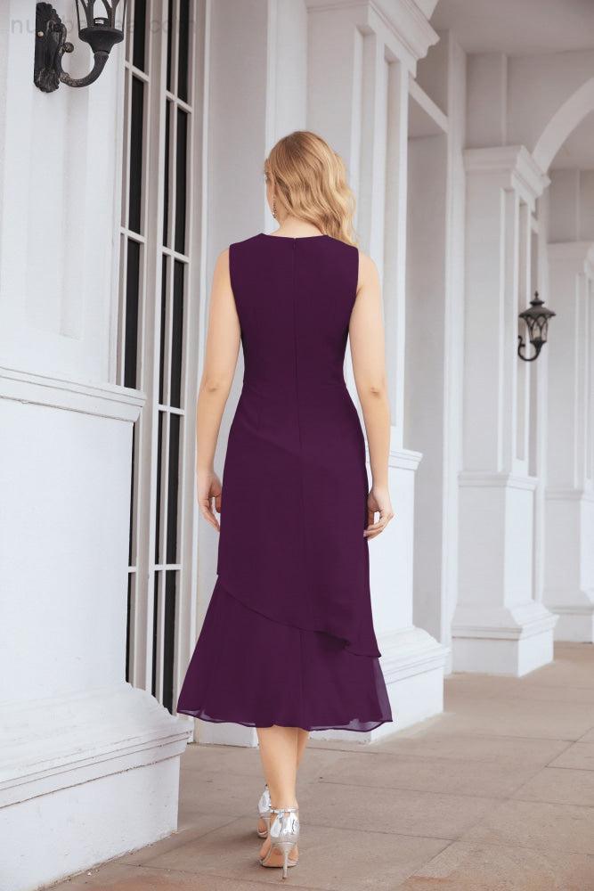Vestido formal de fiesta Sunnderly de dos piezas, corte A, para madre de la novia, SY28072 