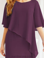Vestido formal de fiesta Sunnderly, largo, para madre de la novia, con capa con volantes, SY28026 