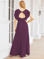 Vestidos de dama de honor Sunnderly con capa, vestido formal de fiesta con espalda descubierta para madre de la novia SY28058 
