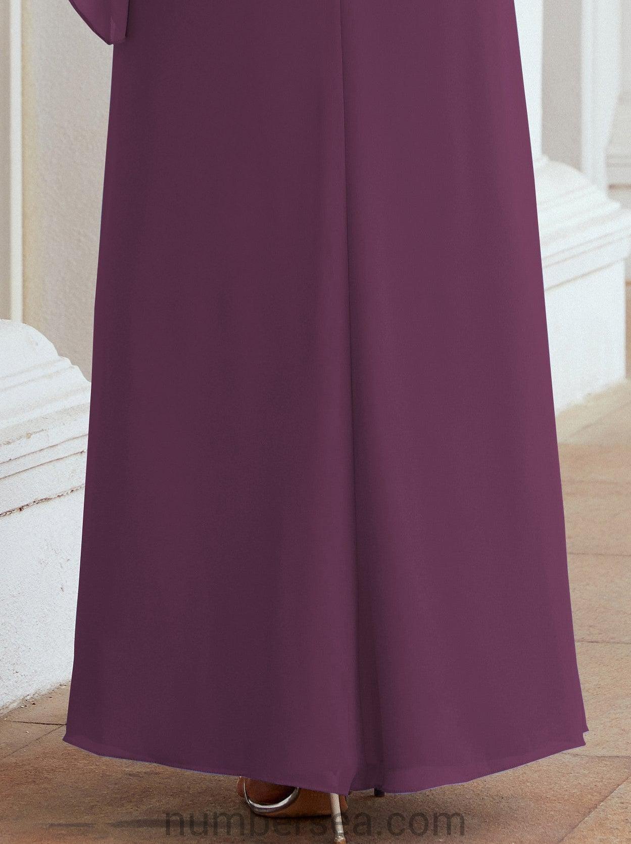 Vestido formal de fiesta Sunnderly, largo, para madre de la novia, con capa con volantes, SY28026 