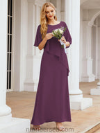 Vestido formal de fiesta Sunnderly, largo, para madre de la novia, con capa con volantes, SY28026 