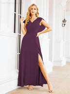 Vestidos de dama de honor Sunnderly con capa, vestido formal de fiesta con espalda descubierta para madre de la novia SY28058 