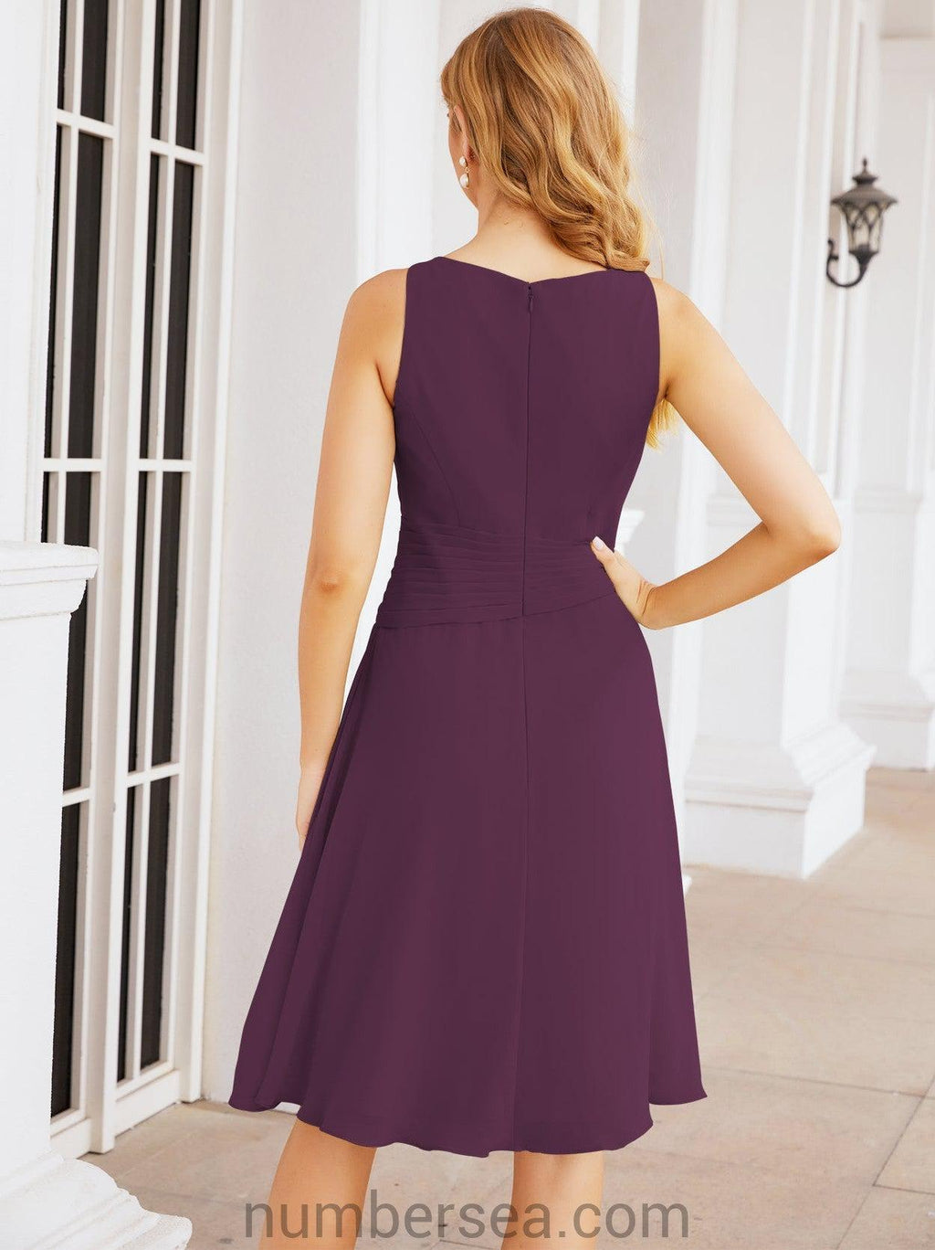 Vestidos de madre de la novia Sunnderly, vestido de fiesta, vestido plisado informal SY28065 