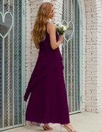 Vestidos de gasa largos de talla grande para madre de la novia, vestido formal de dama de honor para graduación SY28019 