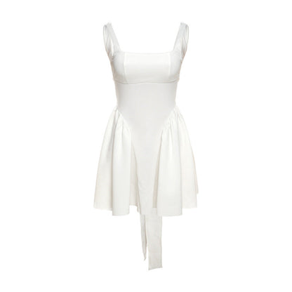 Summer Rain Backless Lace up Bow Evening Dress