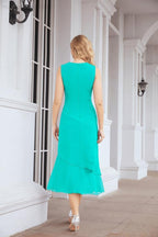 Vestido formal de fiesta Sunnderly de dos piezas, corte A, para madre de la novia, SY28072 