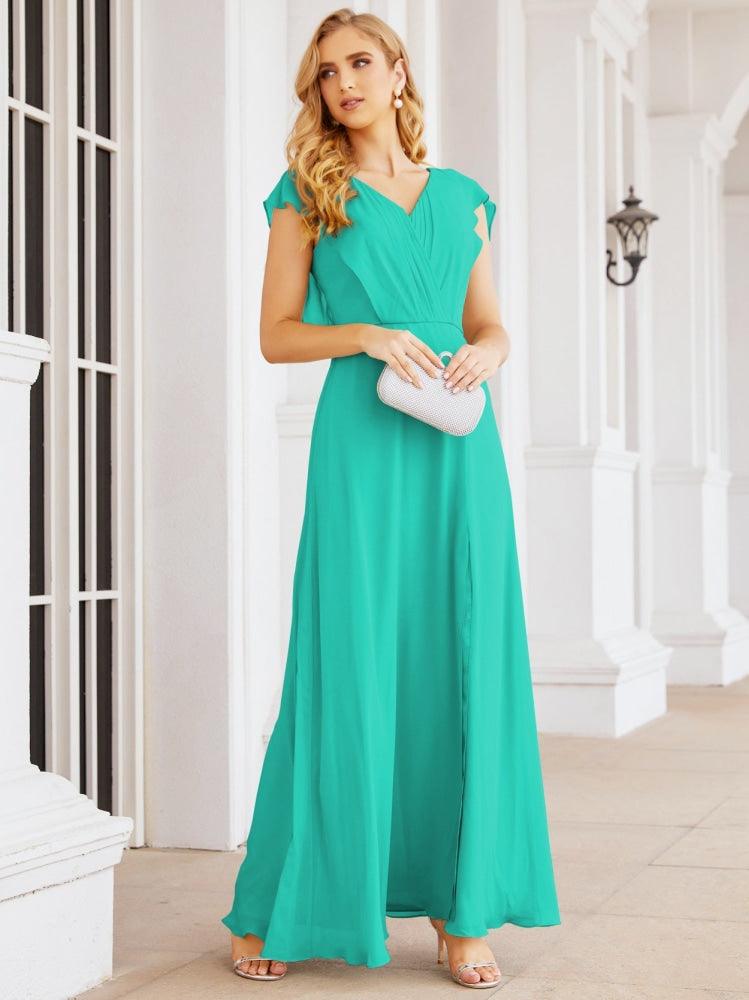 Vestidos de dama de honor Sunnderly con capa, vestido formal de fiesta con espalda descubierta para madre de la novia SY28058 