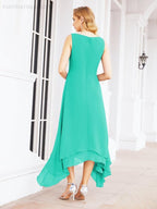 Vestido formal de fiesta Sunnderly de dos piezas, corte A, para madre de la novia, SY28073 