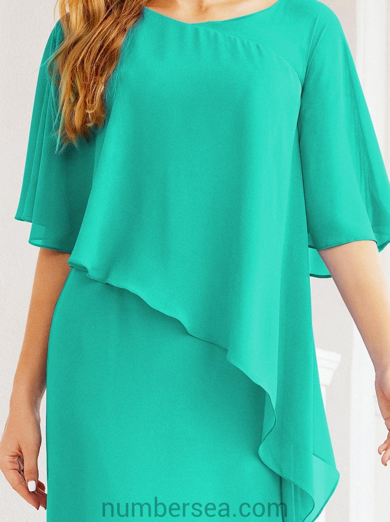 Vestido formal de fiesta Sunnderly, largo, para madre de la novia, con capa con volantes, SY28026 