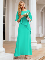 Vestido formal de fiesta Sunnderly, largo, para madre de la novia, con capa con volantes, SY28026 