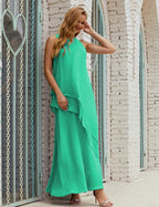 Vestidos de gasa largos de talla grande para madre de la novia, vestido formal de dama de honor para graduación SY28019 