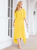 Vestido formal de fiesta Sunnderly de dos piezas, corte A, para madre de la novia, SY28073 