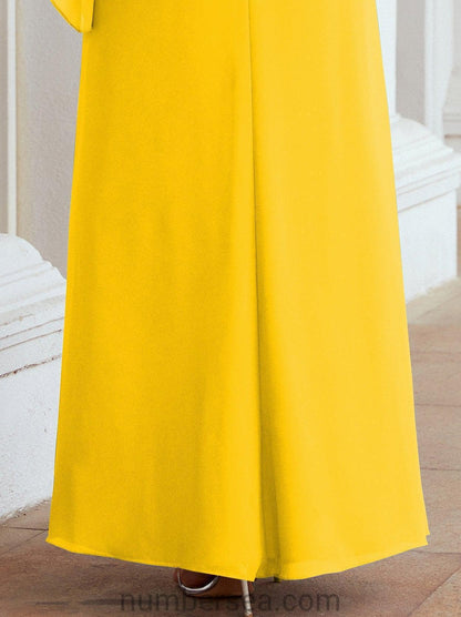 Sunnderly Formal Party Gown Dress Long Mother of The Bride Dresses with Ruffle Cape SY28026