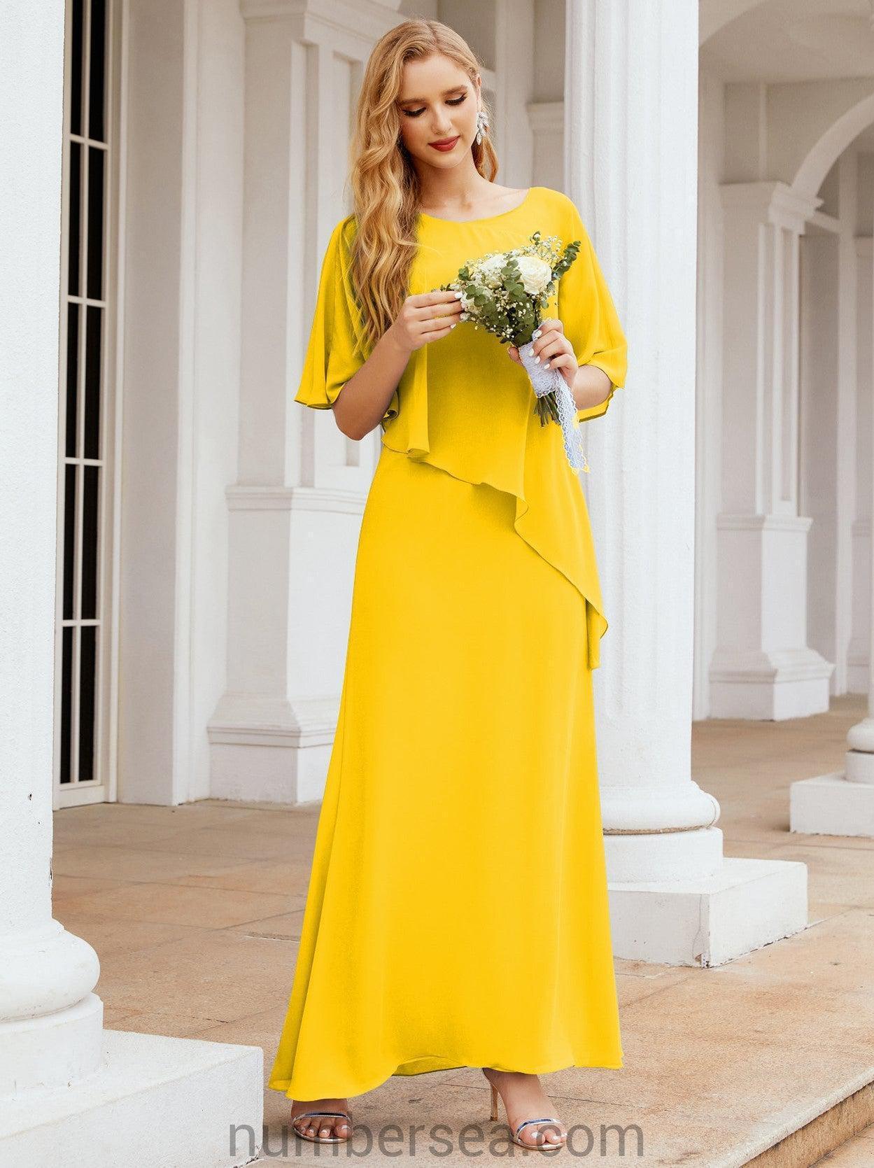 Vestido formal de fiesta Sunnderly, largo, para madre de la novia, con capa con volantes, SY28026 