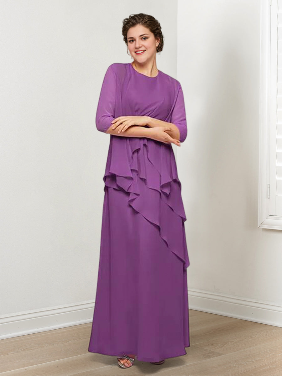Vestidos de madre de la novia de corte A/princesa con volantes y chaqueta