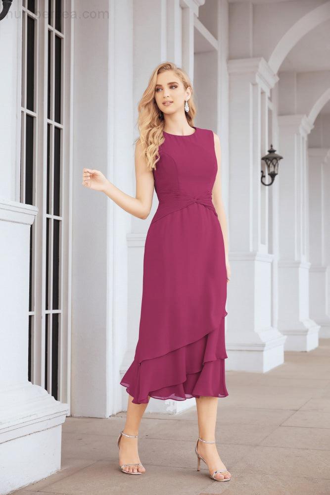 Vestido formal de fiesta Sunnderly de dos piezas, corte A, para madre de la novia, SY28072 