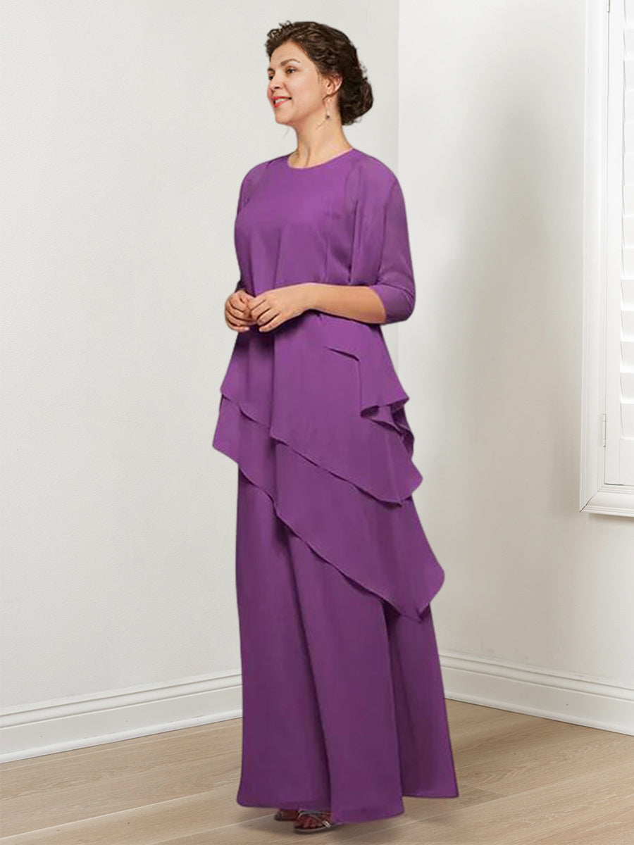 Vestidos de madre de la novia de corte A/princesa con volantes y chaqueta