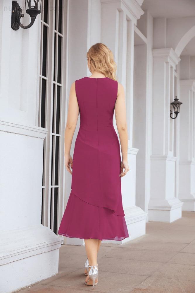 Vestido formal de fiesta Sunnderly de dos piezas, corte A, para madre de la novia, SY28072 