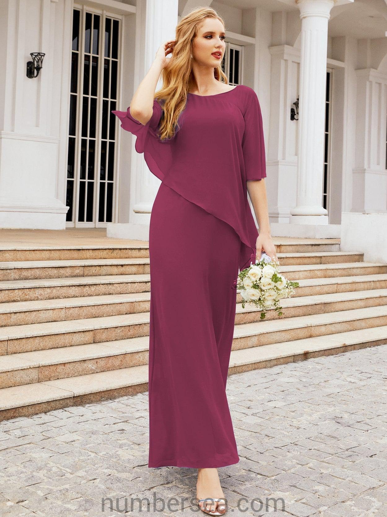 Vestido formal de fiesta Sunnderly, largo, para madre de la novia, con capa con volantes, SY28026 