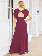 Vestidos de dama de honor Sunnderly con capa, vestido formal de fiesta con espalda descubierta para madre de la novia SY28058 