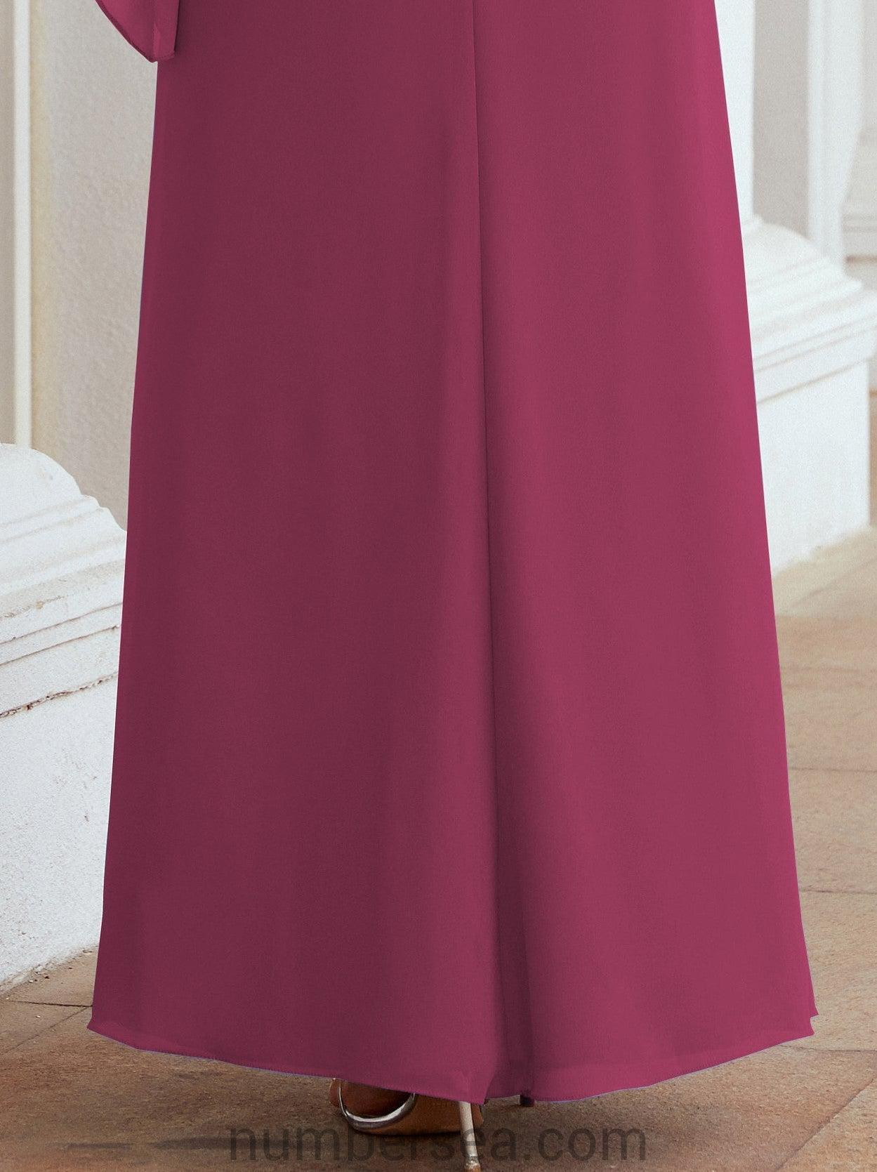 Vestido formal de fiesta Sunnderly, largo, para madre de la novia, con capa con volantes, SY28026 