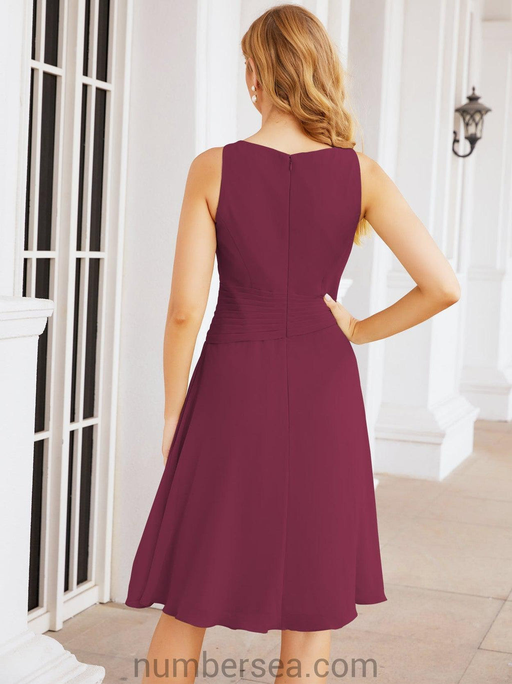Vestidos de madre de la novia Sunnderly, vestido de fiesta, vestido plisado informal SY28065 