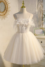 Elegantes vestidos de fiesta de princesa de tul con tirantes finos y sin mangas
