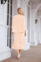 Vestido formal de fiesta Sunnderly de dos piezas, corte A, para madre de la novia, SY28072 
