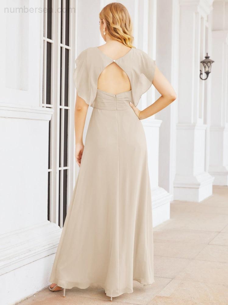 Vestidos de dama de honor Sunnderly con capa, vestido formal de fiesta con espalda descubierta para madre de la novia SY28058 