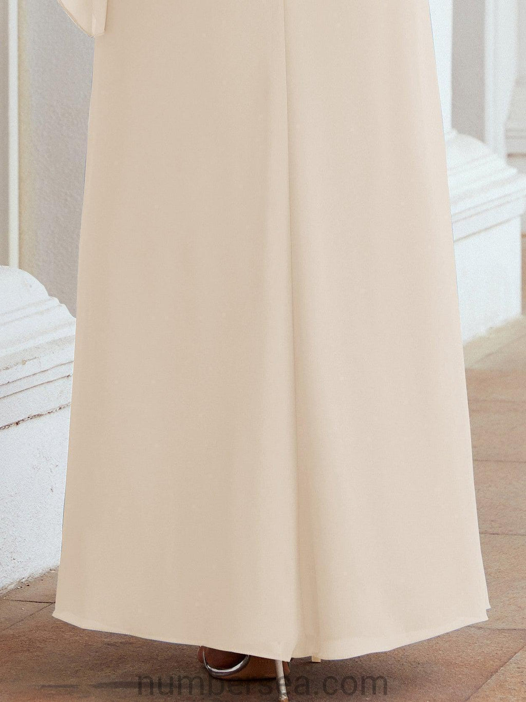 Vestido formal de fiesta Sunnderly, largo, para madre de la novia, con capa con volantes, SY28026 