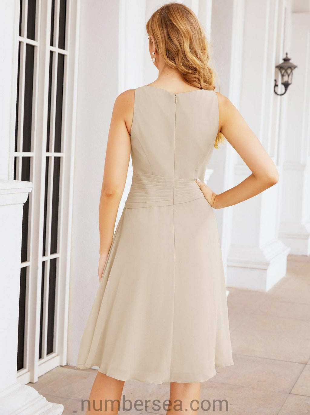 Vestidos de madre de la novia Sunnderly, vestido de fiesta, vestido plisado informal SY28065 