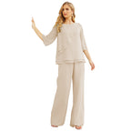 Vestido de gasa para madre de la novia Sunnderly, talla grande, trajes de pantalón con capas con volantes 