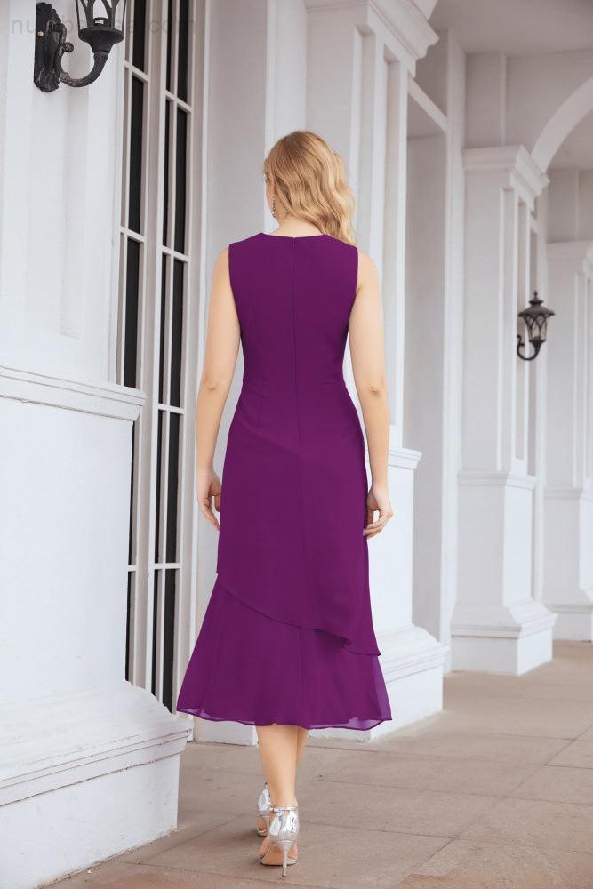 Vestido formal de fiesta Sunnderly de dos piezas, corte A, para madre de la novia, SY28072 