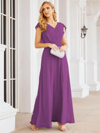 Vestidos de dama de honor Sunnderly con capa, vestido formal de fiesta con espalda descubierta para madre de la novia SY28058 