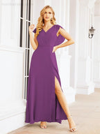 Vestidos de dama de honor Sunnderly con capa, vestido formal de fiesta con espalda descubierta para madre de la novia SY28058 