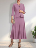 Vestido de gasa para madre de la novia con escote en A, largo hasta la rodilla, con lentejuelas y abalorios.