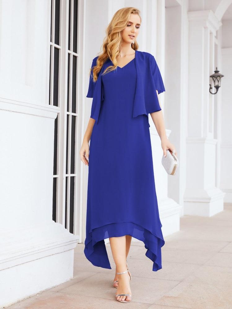 Vestido formal de fiesta Sunnderly de dos piezas, corte A, para madre de la novia, SY28073 