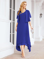 Vestido formal de fiesta Sunnderly de dos piezas, corte A, para madre de la novia, SY28073 